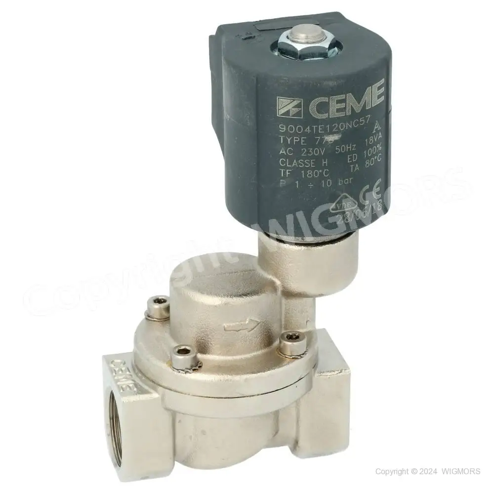 Solenoid Valve CEME 9004 NC 1/2" Steam Max 10 Bar with Coil 230V/50Hz