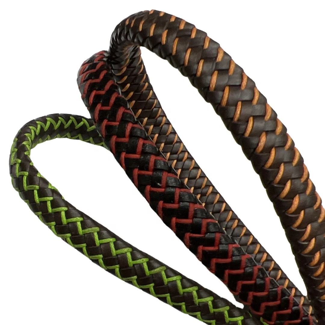 Плоский кожаный и круглый вощеный хлопковый шнур