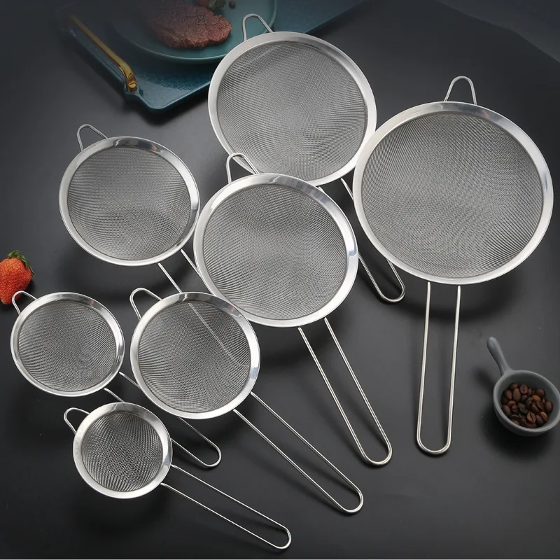 Factory Direct Ultra-Fine Stainless Steel Flour Sieve with Leak-Proof Filter for Baking & Pastry Household Use