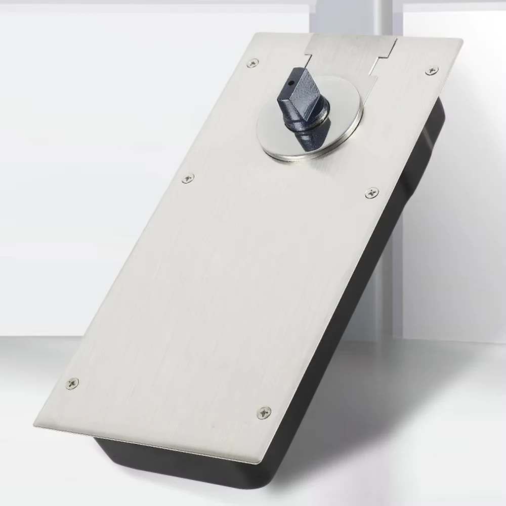 Modern Design Iron Door Automatic Closer with Heavy Duty Floor Spring Handle Includes Glass Door Patch Fitting for Glass Door
