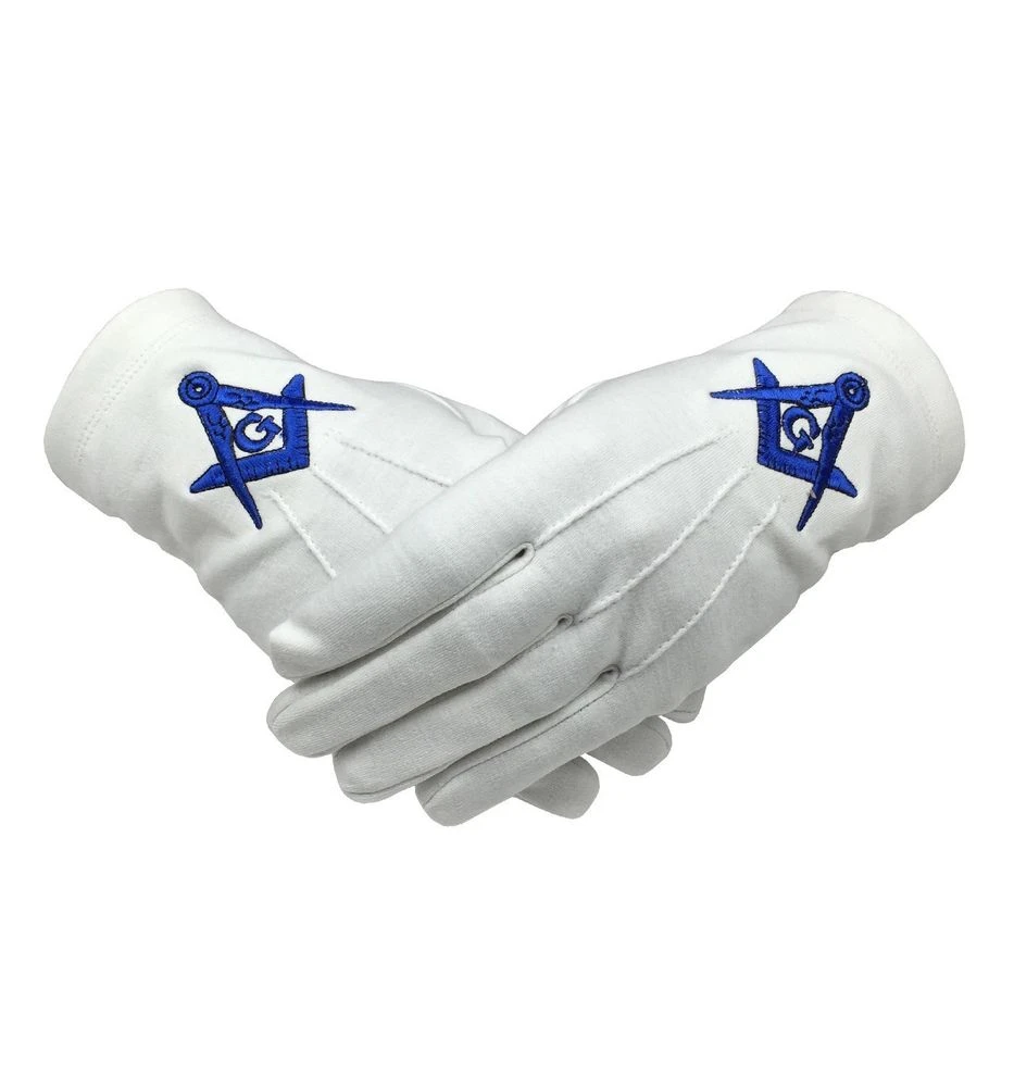 New arrival 2023 Formal Cotton Gloves Embroidered Masonic Gloves breathable quick dry Plain masonic gloves OEM Customized
