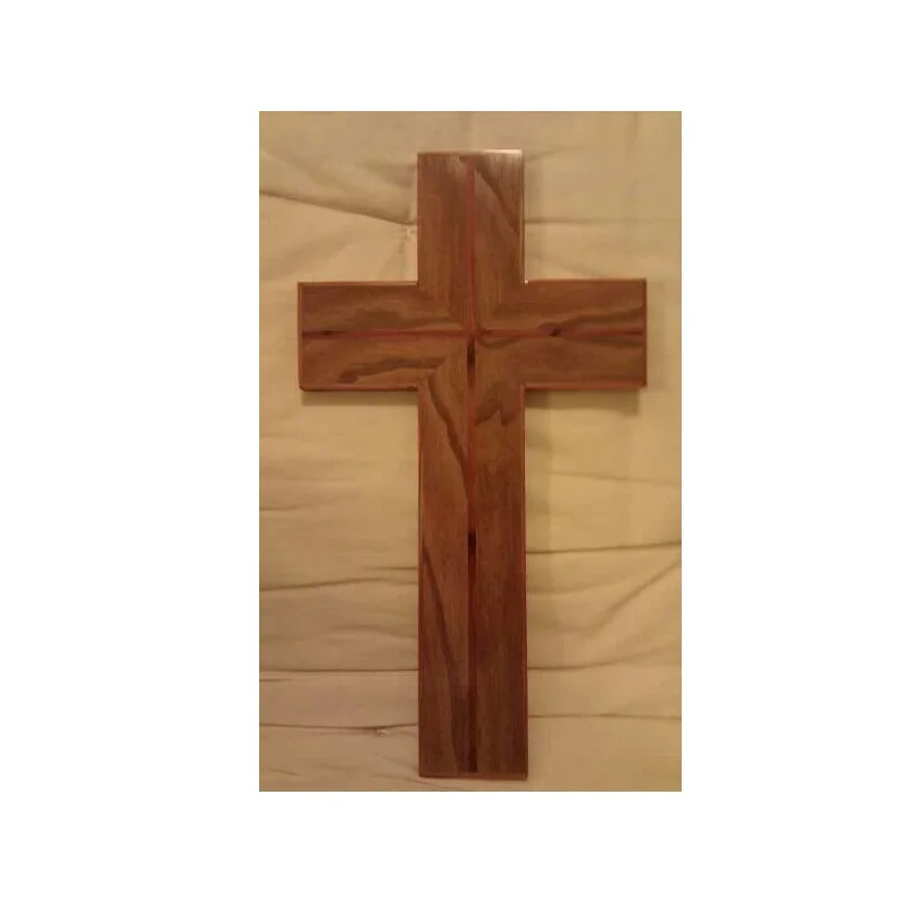 Elegant Cross Wooden Table with Natural Brown Wood Polish Finish High Quality Simple Design for Church Wholesale Price