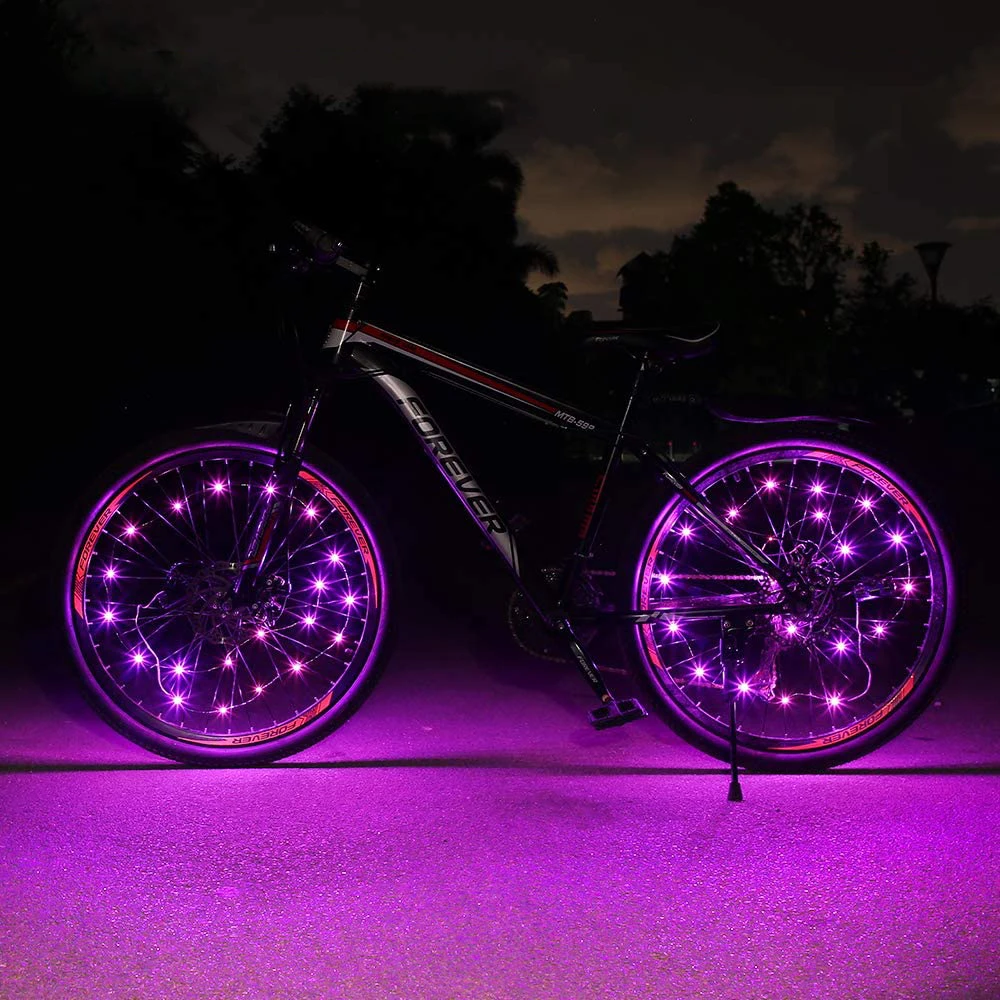 2 Tire Pack LED Bike Wheel Lights Ultra Bright Waterproof Bicycle Spoke Lights Cycling Decoration