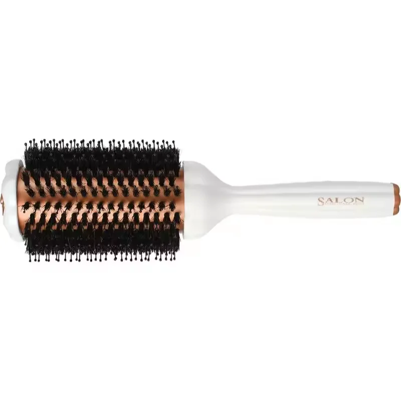 Professional Salon Round Scalp Massage Brush Rolling Comb Nylon Brush For Curly Hair Peony Line