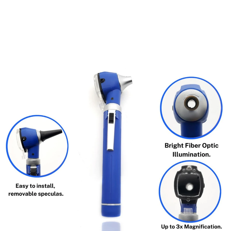 Mini Manual Fiber Optic Otoscope for Medical Diagnostic Visual Acuity Examination Apparatus with Plastic and Metal Material