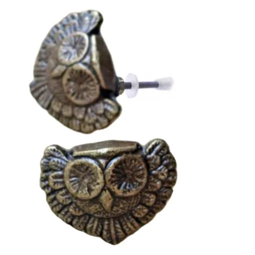 American Brass Antique Animal Owl Knobs Drawer Cabinet Handle Pulls CK 558