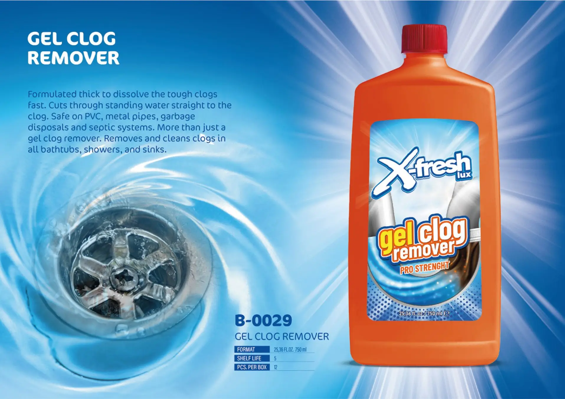 GEL CLOG REMOVER PRO  SHINES CLEANS POWERFUL NEW FORMULA  FROM FACTORY READY TO SHIP BEST PRICE QUARANTED