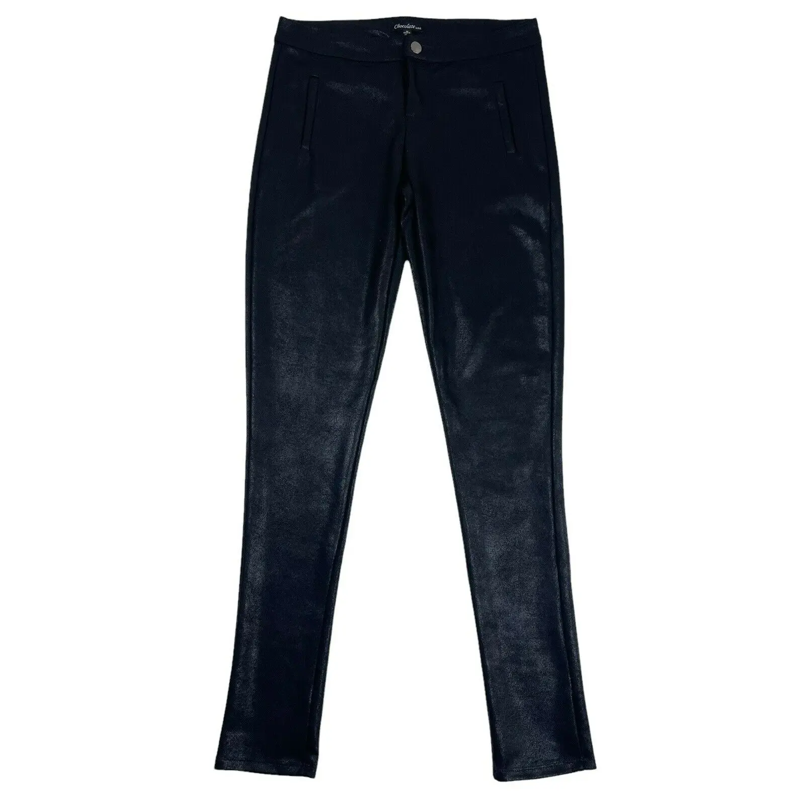 New Customized Chocolate USA Coated Faux Leather Pants Leggings Jeggings leather pants for boys girls stacked leather pants