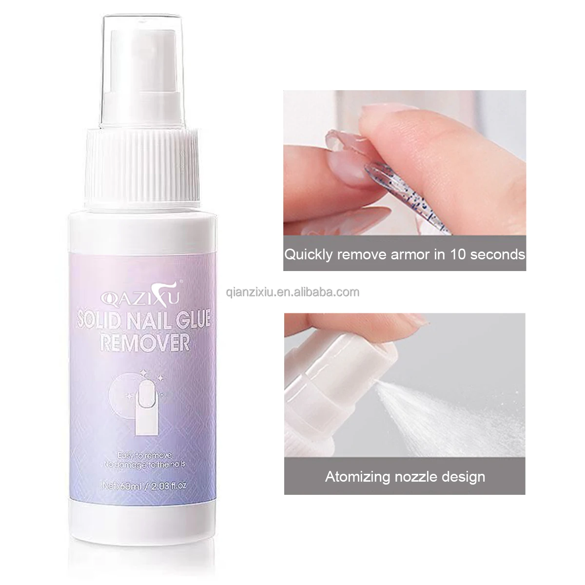 Hot sale good price press on nail solid glue remover full nail set include 60 ml remover water and 2 sticks