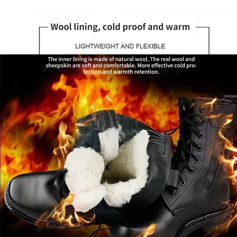 Лидер продаж, мужские высокие ботинки Martin, мужские кожаные ботинки, шерстяная теплая хлопковая обувь, уличные тренировочные ботинки со стальным носком, защитная обувь