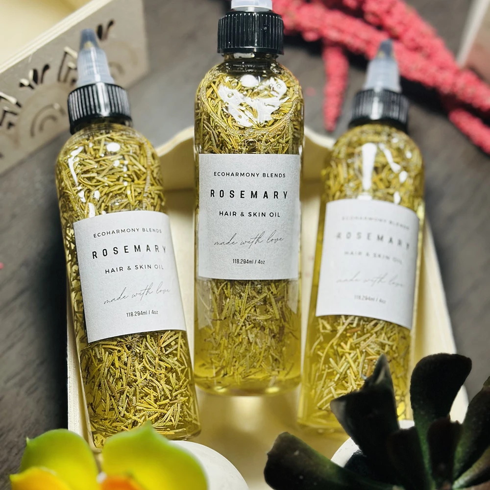Homemade Herbal Vegan Olive Jojoba Castor Rosemary Avocado And Peppermint Hair Growth Oil For Men