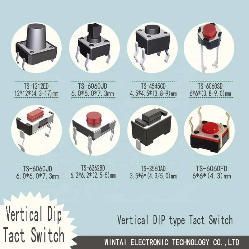 Wintai-tech China Micro Tact Switch Supplier Tact Switch Panel Pushing Tact Switch Manufacturer