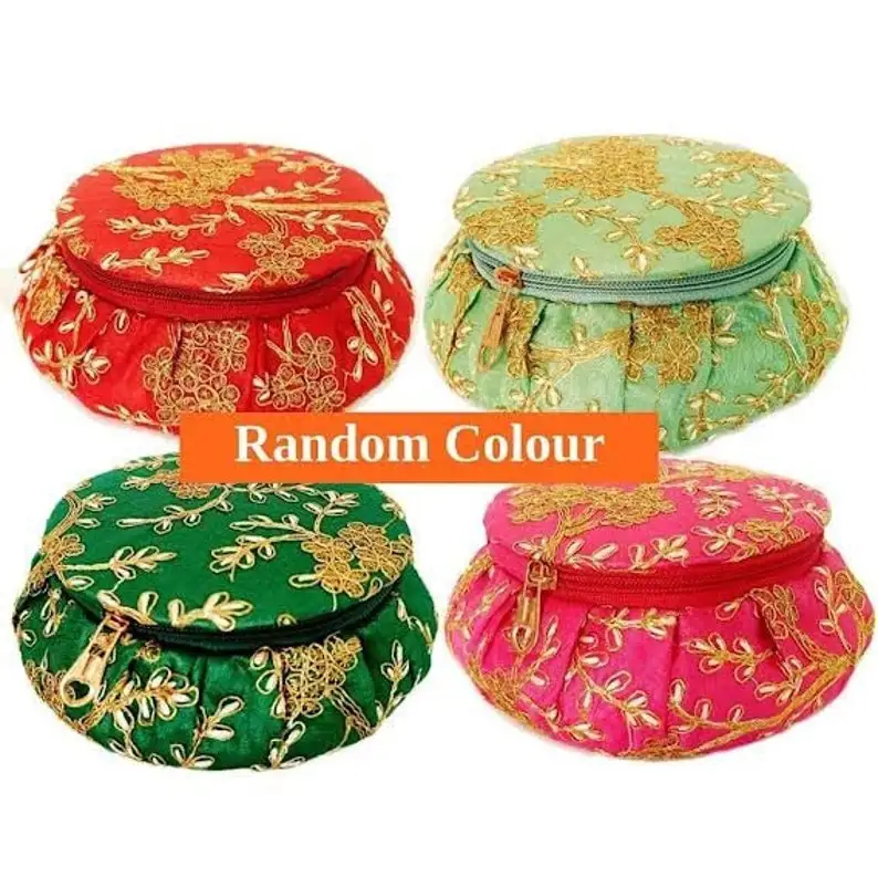 Indian Handmade Embroidered Jewelry Box Matki shape Indian Wedding, Baby Shower, Bridesmaid or Bride to be Hampers, Haldi, Mehnd