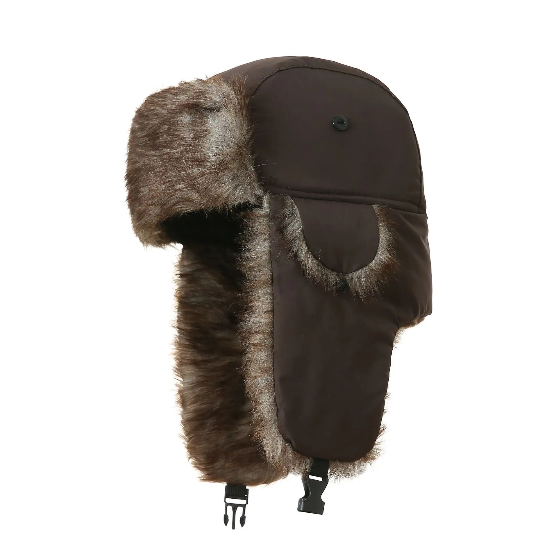 Russian Trooper Ushanka Hat Mens Warm Soft Faux Fur Winter Ski with Ear Flap Hat