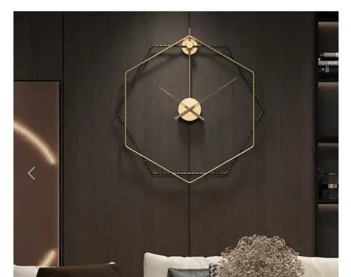Best Quality Hexagon Chic Golden Metal Wall Clock for Innovative Wall Decoration at Wholesale Prices from India
