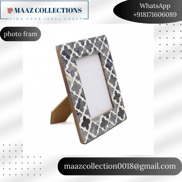 New Bone Inlay Photo Frame Best Quality Of Bone Inlay Product Home Decor And Tableware Items Bone Inlay Photo Frame For Export