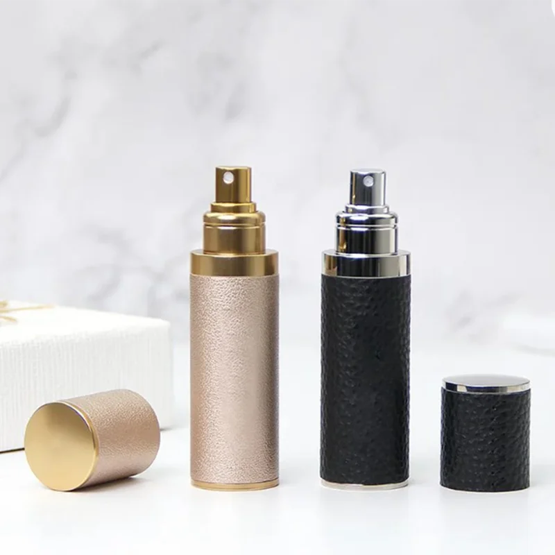 Factory 5ml 10ml leather luxury perfume atomizer with packaging for perfume bottles