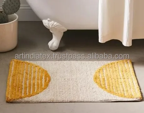 Hot Sale 100% Cotton Bathroom Rug 2 Piece Set Bath Mat Slow Rebound Non-slip Rugs