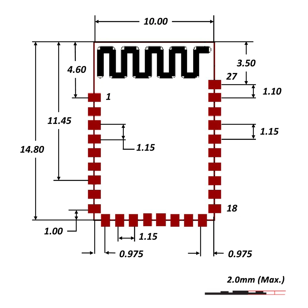 Taiwan Made RF Automation Blue tooth Low Energy 4.2 & 5.0 TI CC2640R2F Wireless Module