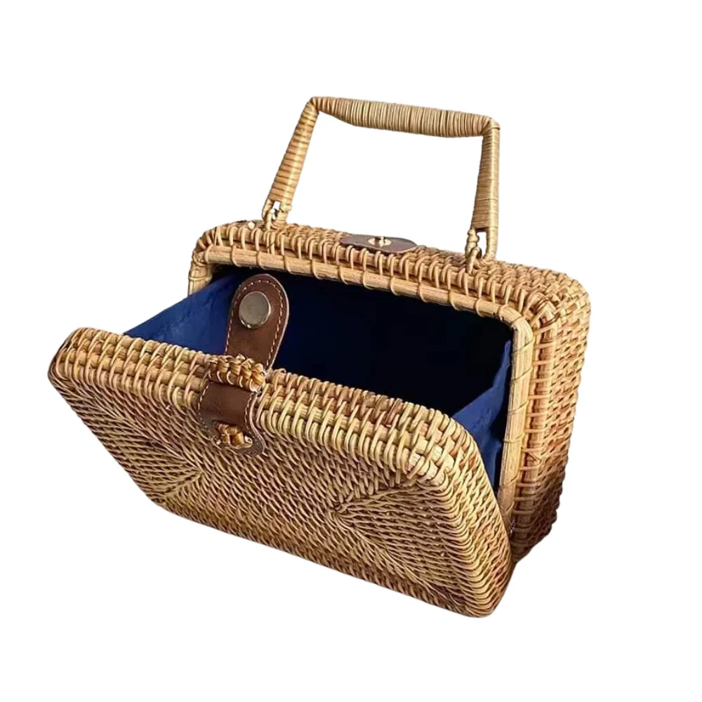 Rattan Handle Bag handbags for women bags Customized Printed Hot Sell CheapRattan Webbing Cane from Vietnam Manufacturer