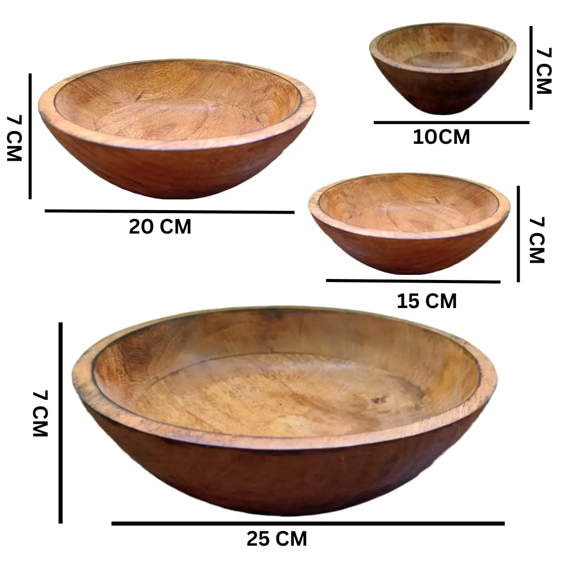 Natural Wooden Noodles Salad Ice Cream Dessert Fruit Dish Serving And Display Bowls Reusable High Quality Wooden Bowls Best Sale