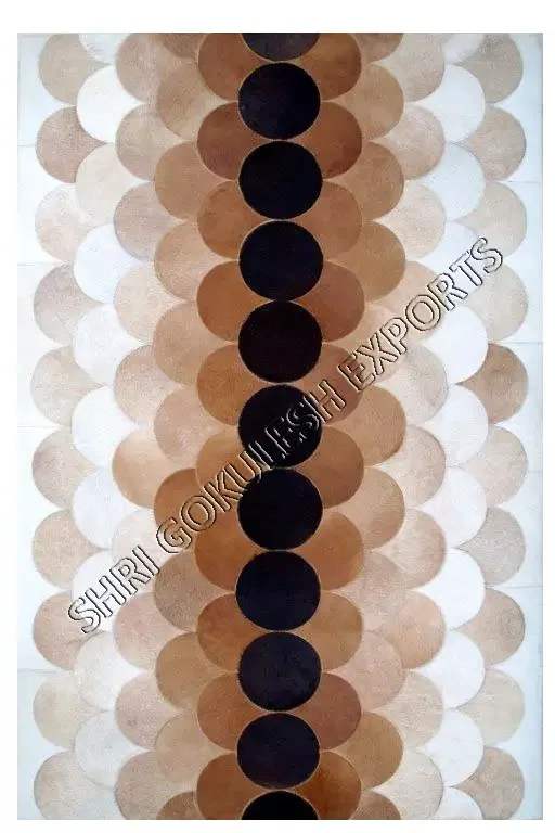 Indian Style Traditional Leather Patchwork Carpets Quality Grade Home Decoration Floor Carpet / Area Rug Export