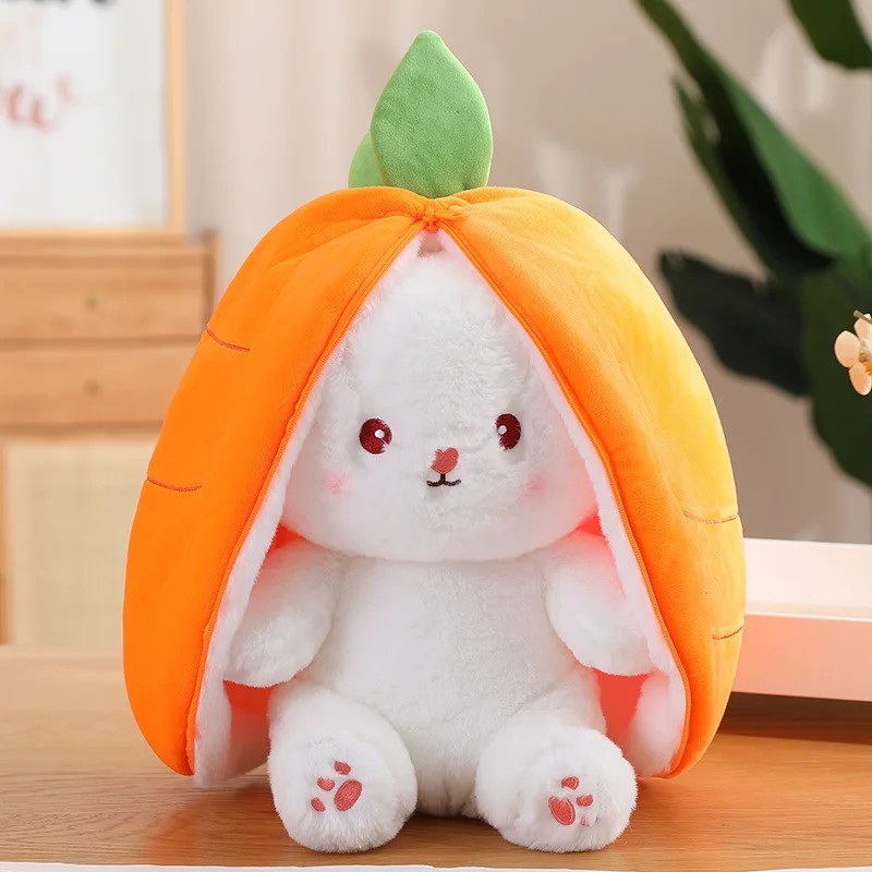 Cute play hide-and-seek strawberry bunny plush toys rabbit doll stuffed animals for kids