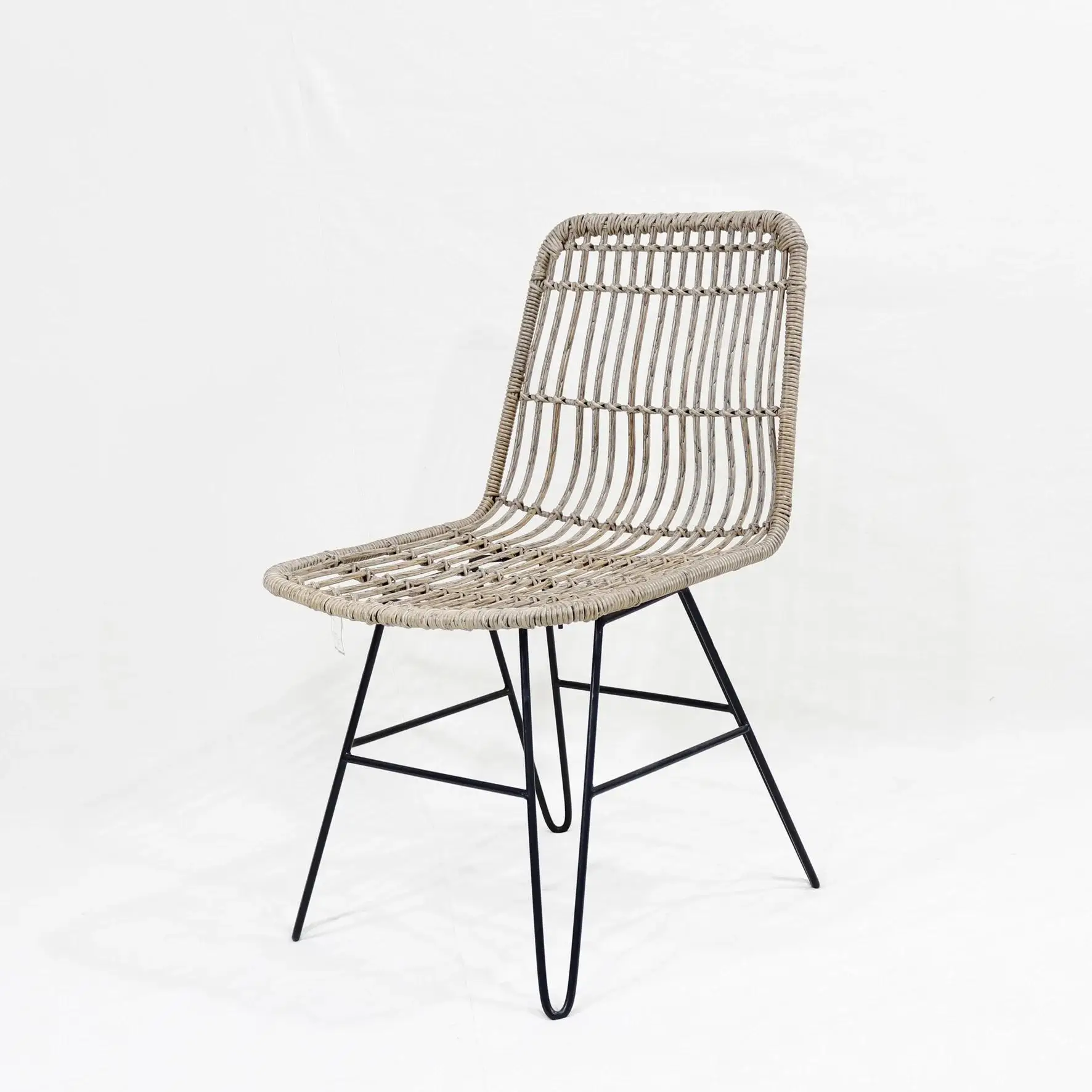 Comhome-High Quality Outdoor Furniture Stackable Iron Frame Rattan Din Wicker Cane Patio Dining Chair