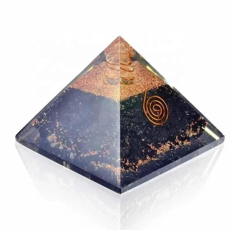 Стильная резная черная турмалиновая оргонитовая Пирамида Reiki Orgone для украшения дома купить онлайн из кристаллов Eisa