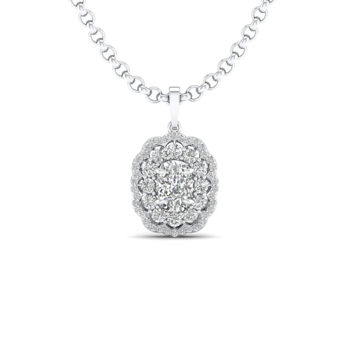 REYES Factory Wholesale 925 Sterling Silver Moissanite Pendants For Women 14K 18K Solid White Gold Necklace Hip Hop Fine Jewelry