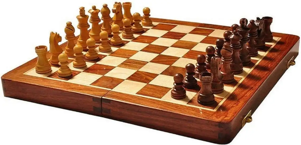 Indian Magnetic Wooden Chess Set Folding Chessboard Pieces Wood Board Kid Gift Toy Hot