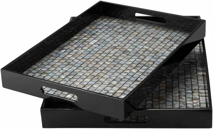 Wholesale Mother Of Pearl Inlay Serving Tray Best Quality Hand Made MOP Trays Factory Price