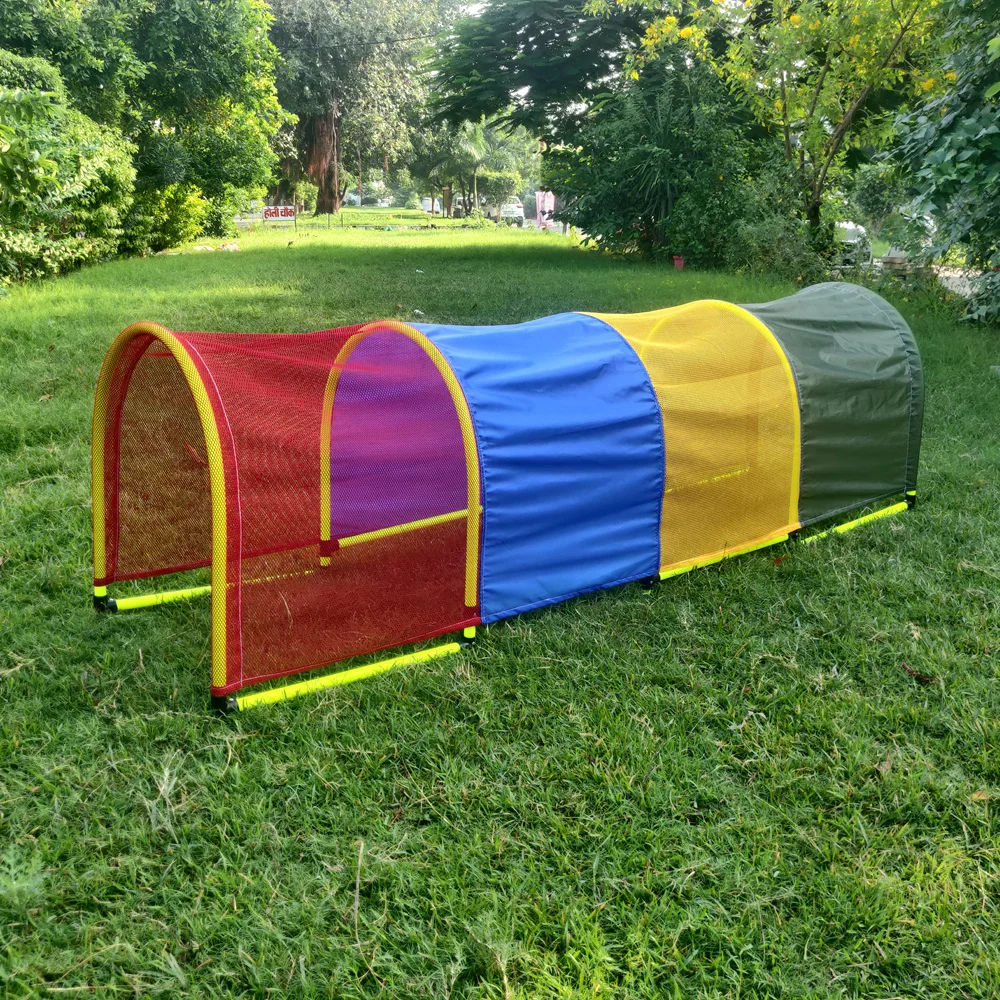 Indian Supplier of Heavy Mesh and fabric folding play U shape tunnel for kids playing park fun tunnel