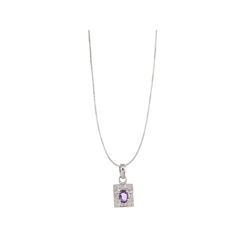 New Fashion 100% Natural Red Color Garnet Stone Sterling Silver Pendant For Women
