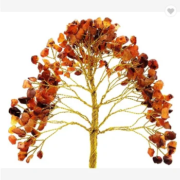 Large carnelian crystal gemstone tree carnelian beads gem tree, Crystal tree, money tree Christmas Tree