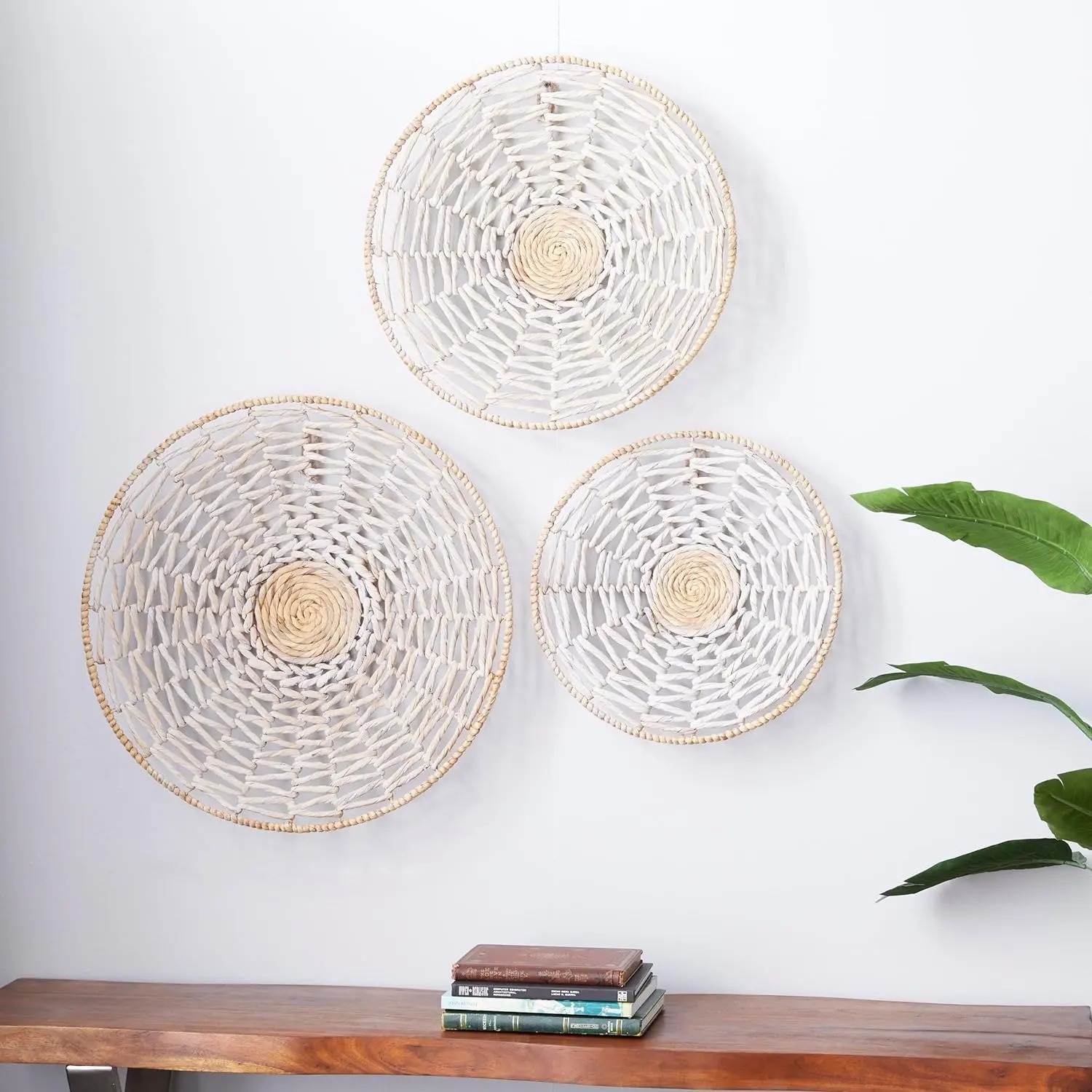 2024 Best Selling Boho Water Hyacinth Flat African Baskets Wall Hanging Decor Top Products on Amazon Made In Vietnam Handicraft
