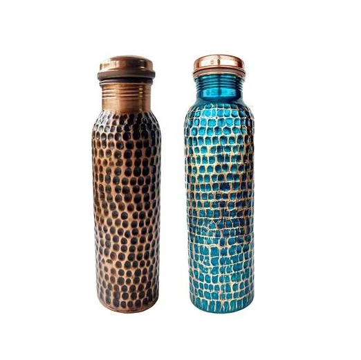 Buy Online Minimalist Quality Water Bottles In Three Different Designs 100% Health beneficial Elegant Bottle Copper Bottle Sales