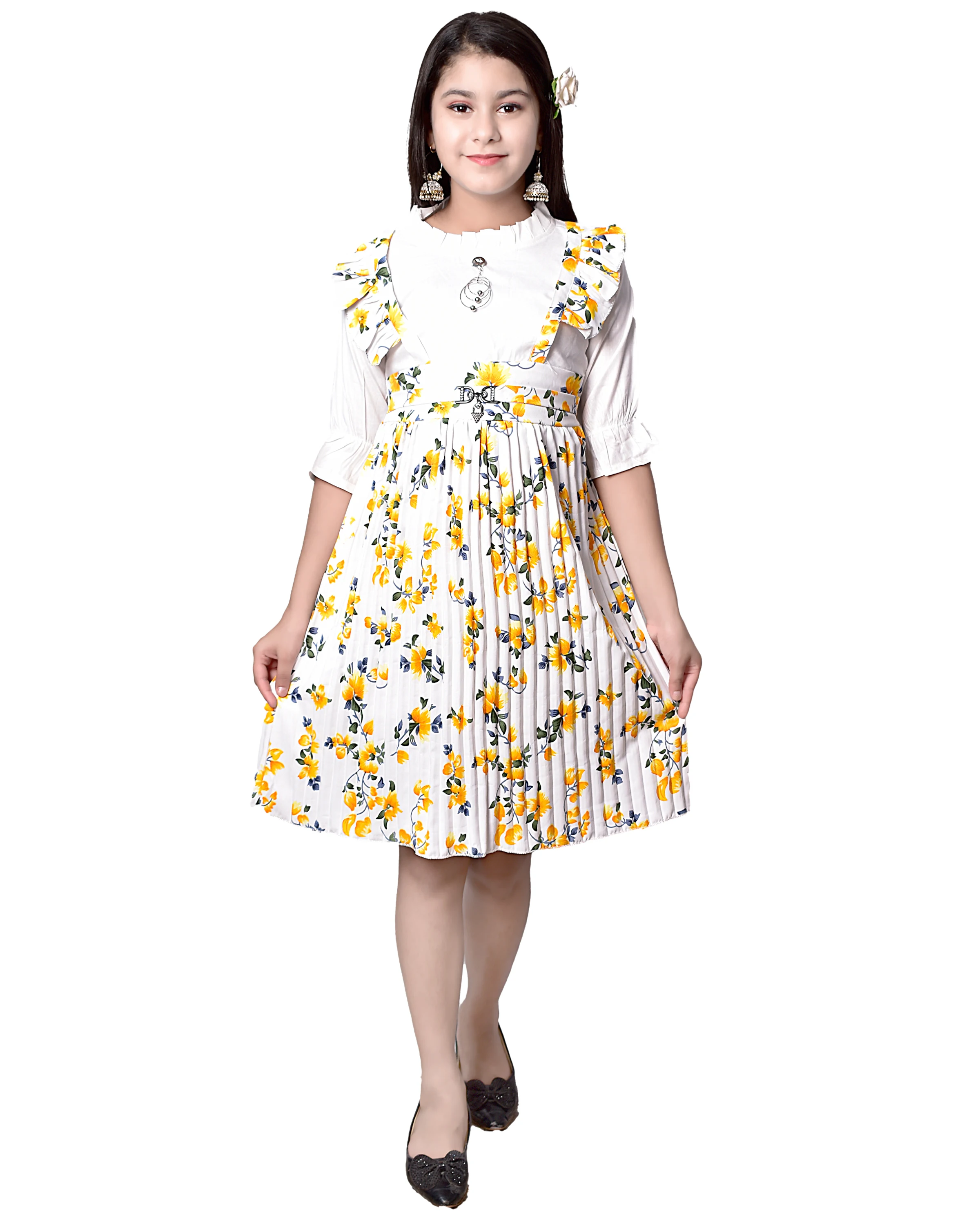 Wholesale Light Weight Breathable Material Girls Clothing Casual Midi Dress Available at Bulk Selling Price