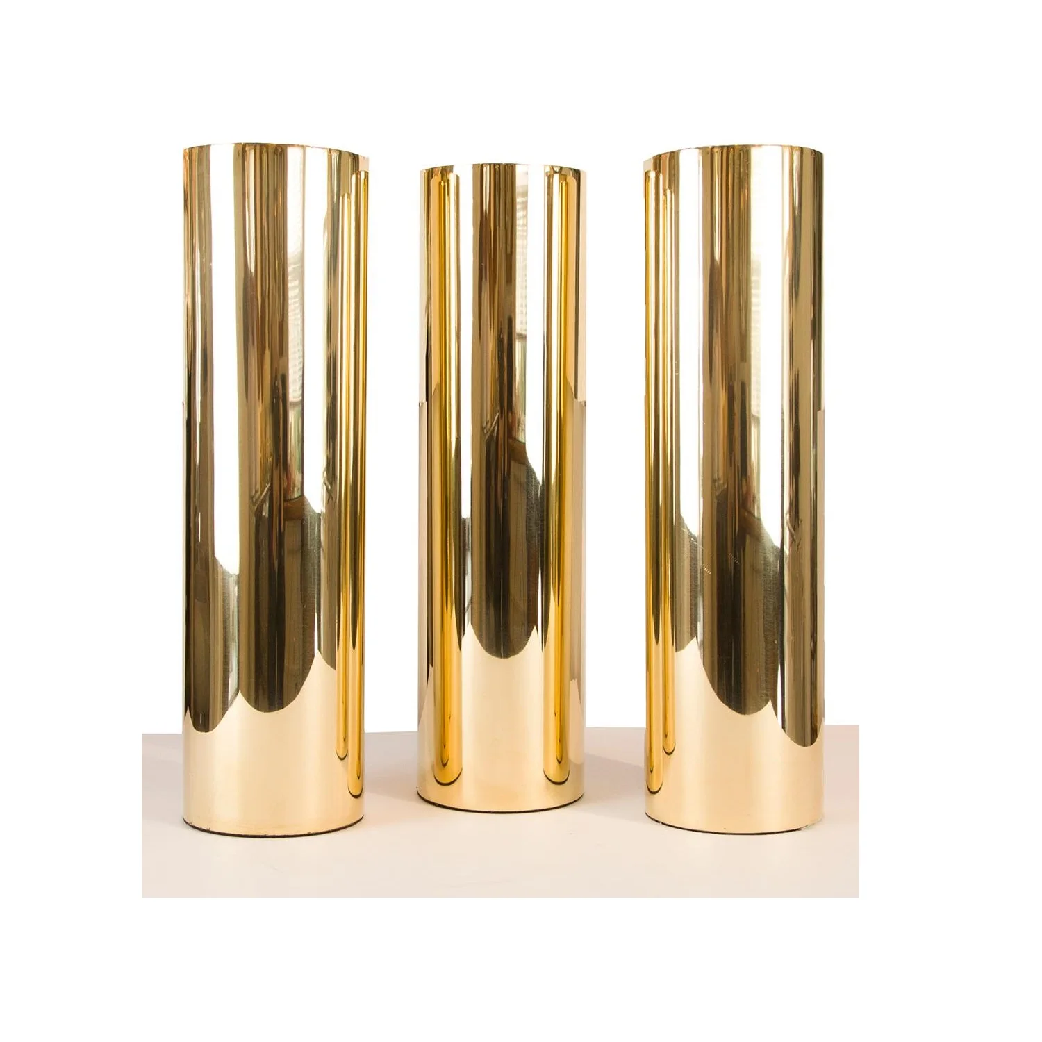Best selling gold metal cylinder vase modern metal vases for flowers decorative tube small vases from India