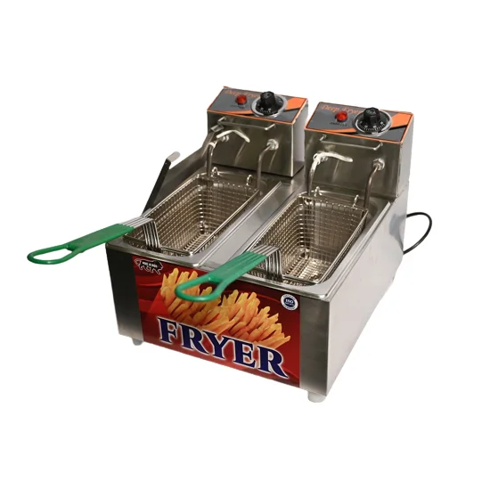 Buy Stainless Steel Made Deep Fryer with Double Table Top 5Ltr Capacity Light Fryer For Commercial Uses Low Prices