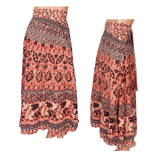 New Fashion Style ohemian Floral Print Women Skirt Tassel Elastic Waist Female A-line Long Skirt Spring Summer Ladies Skirts