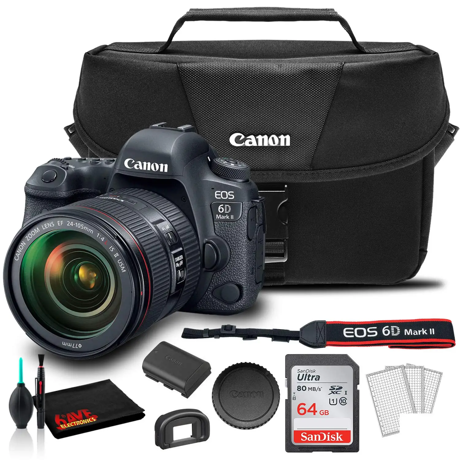 Ca-non E.O.S 6D Mark II DSLR Camera with EF 24-105mm USM Lens - WiFi Enabled