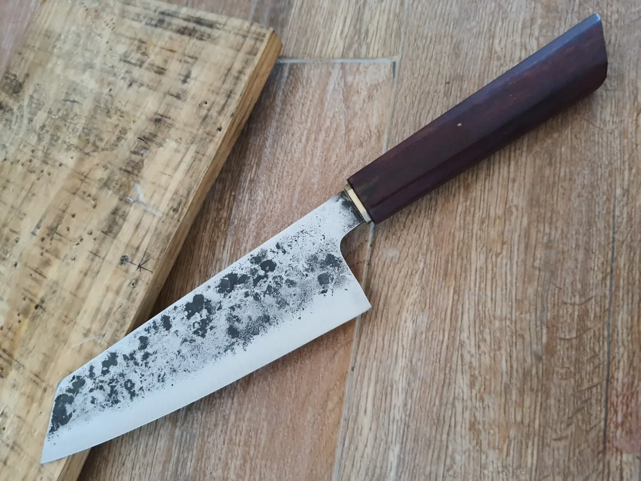 Best Price Hammered Carbon Steel Chef Knife - Bunka Hammered Knives Set with Ebony Handle