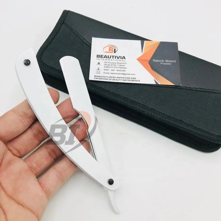 Stainless steel White Turkish razor / Turkish Shavette / Turkish Cut Throat Straight Razor