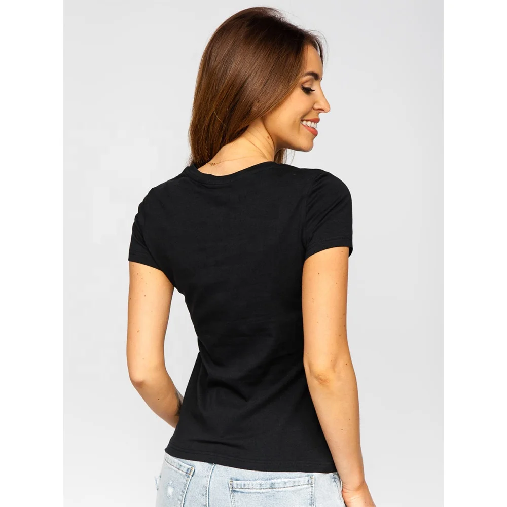 Custom logo printing organic cotton t shirt for women shirt