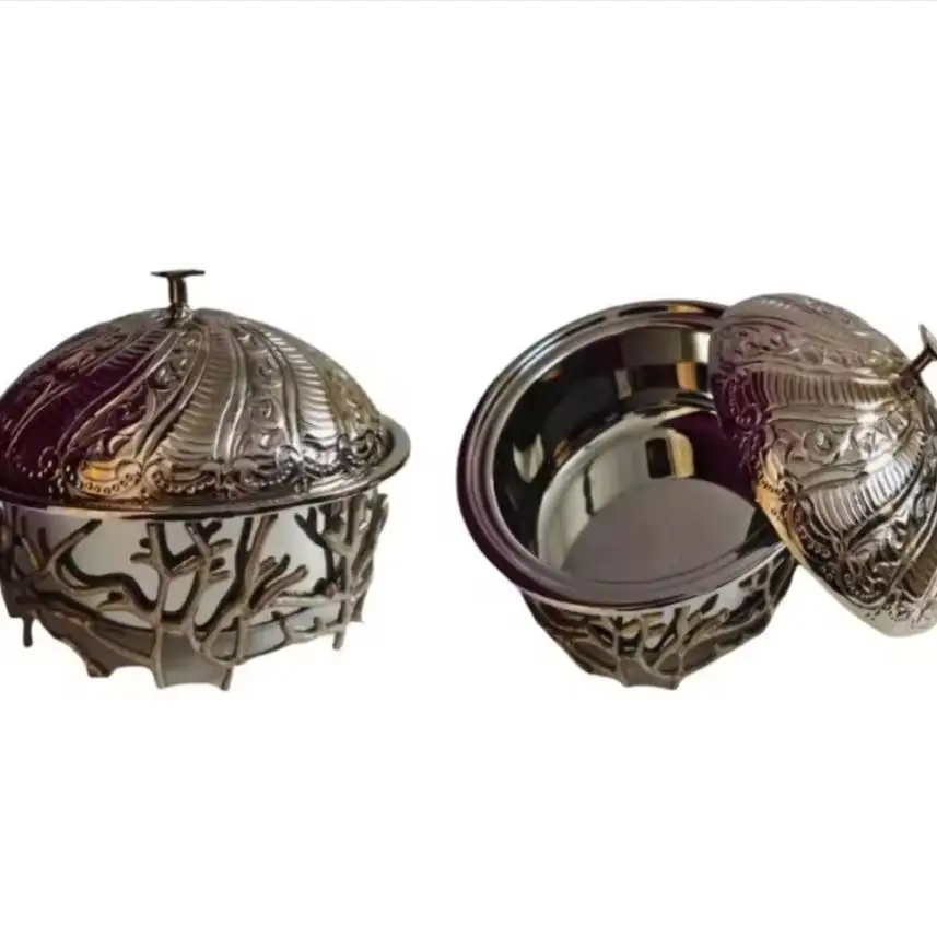 Premium Hot Selling Iron Casserole Hot Pot Cooking Set with Mesh Buffet Style Ideal for Weddings Hotel and Food Warming