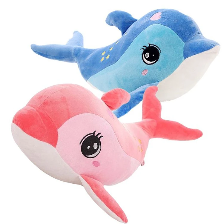 Premium Quality Blue Pink Dolphin Stuffed Sea Animal Toy Adorable Shark Plush with PP Filling Cute Soft Toy Great Gift for Kids