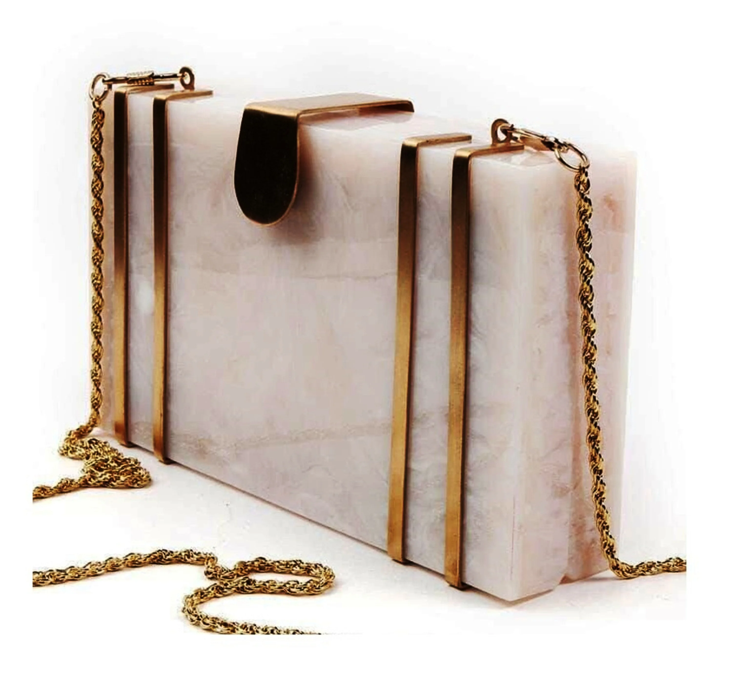 Resin clutches Acrylic bag women sling bag bridal handbags Buy Resin White Clutch Online 2