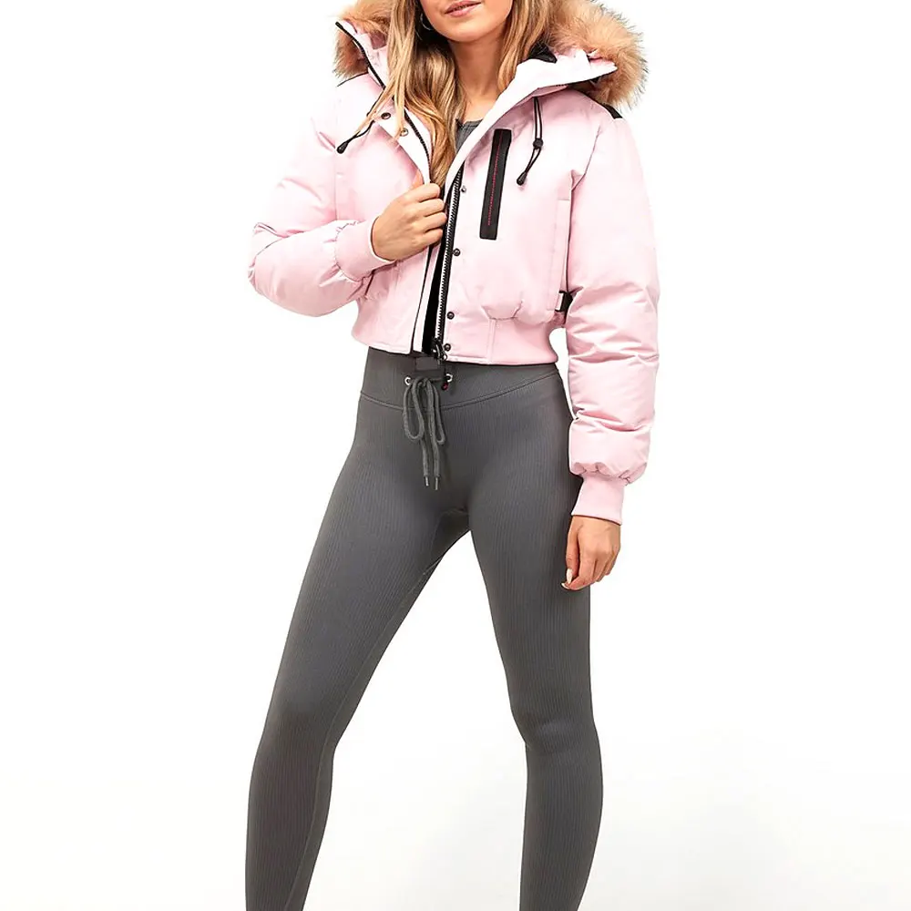 Factory Made Best Sale Quick Dry Women Crop Top Jacket / Outerwear Long Sleeve Customized Zip Up Crop Top Jacket