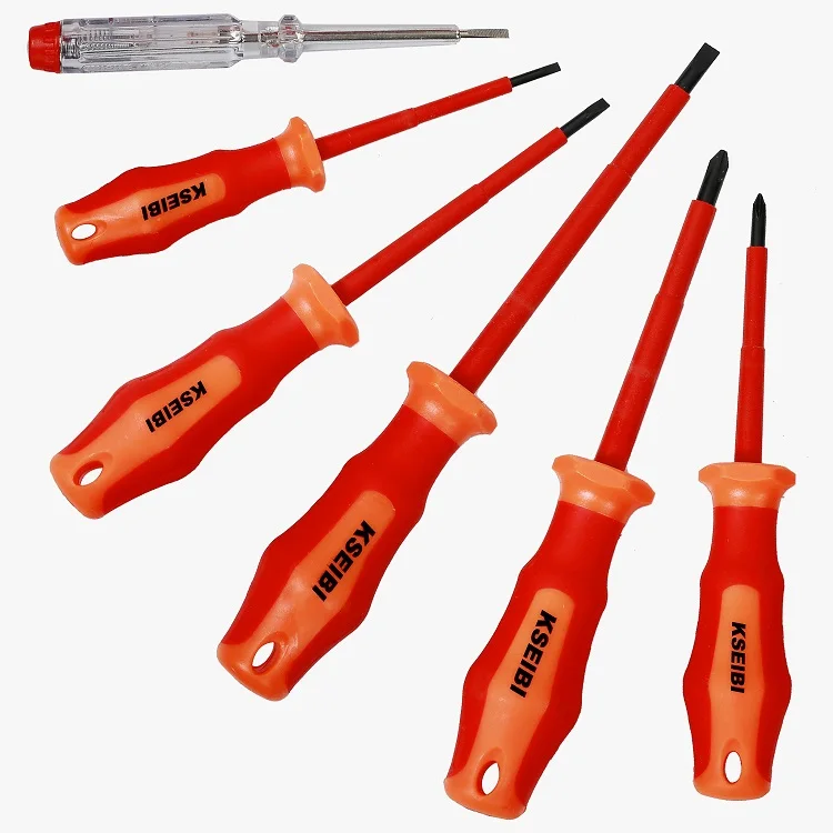 KSEIBI High quality VDE INSULATED SCREWDRIVER SET 6-Pc for ensure they are safe to use when working with electricity, up to 1000
